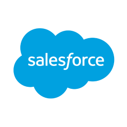 Salesforce logo in a blue cloud shape, representing the leading customer relationship management (CRM) platform used by businesses to enhance sales and customer service.