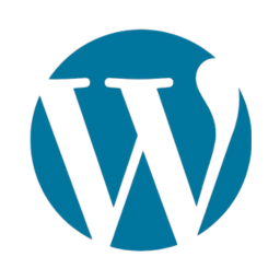 WordPress logo in a circular design, representing the popular content management system used for website creation and blogging. Ideal for tutorials on website development and design.